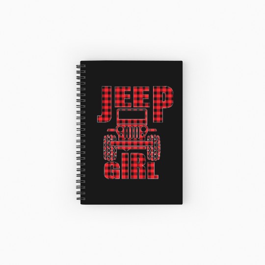 Jeep Girl Jeep Red Plaid Buffalo Jeeps Lover Spiral Notebooks   Ruled Line