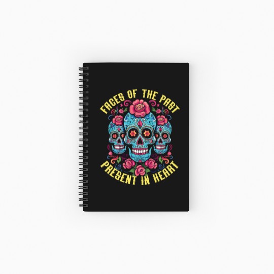 Dia De Los Muertos Sugar Skull Mexican Holiday Spiral Notebooks   Ruled Line