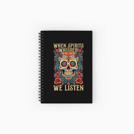 Dia De Los Muertos Sugar Skull Mexican Holiday Spiral Notebooks   Ruled Line
