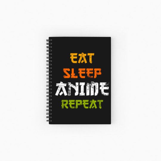 Eat Sleep Anime Repeat Japanese Ga Japan Spiral Notebooks   Ruled Line