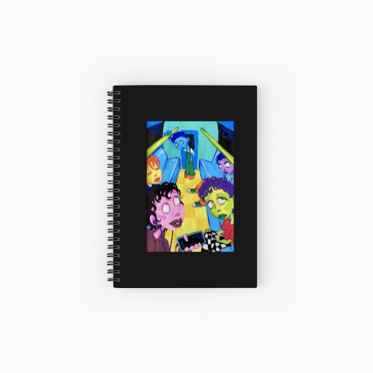 Weird cool train design colored Spiral Notebooks   Ruled Line