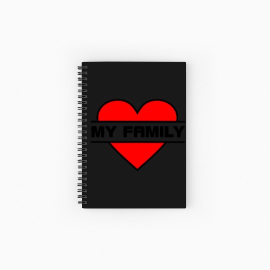 Heart I love my family Spiral Notebooks   Ruled Line