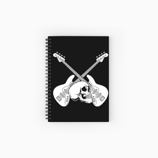 Bass Guitar Bassist Skull Spiral Notebooks   Ruled Line