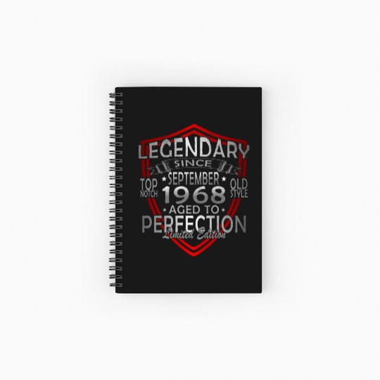 september 1968 Anniversary september 1968 septembe Spiral Notebooks   Ruled Line