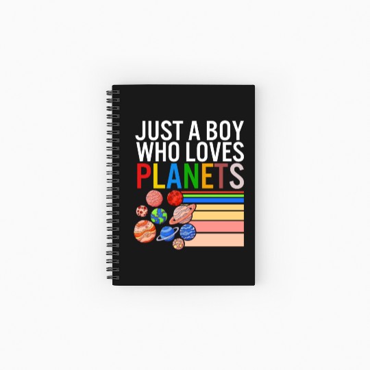 Solar System Spiral Notebooks   Ruled Line, Just A Boy Who Loves Planets