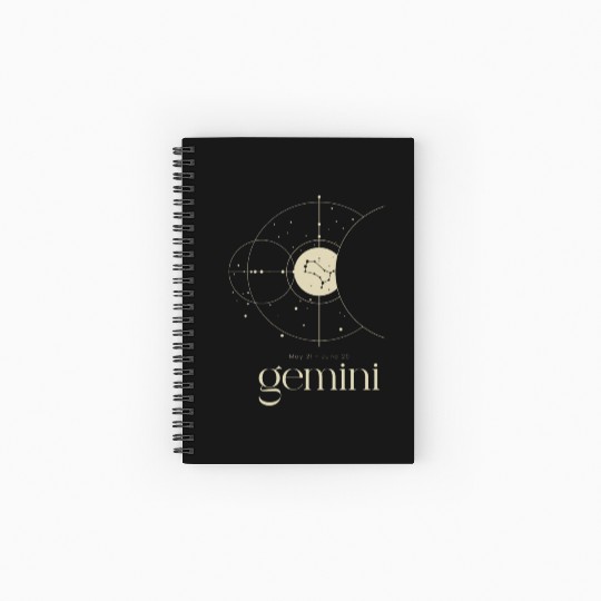 Gemini Star Constellation Zodiac Minimalist Spiral Notebooks   Ruled Line
