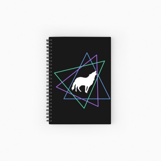 Geometric Howling Wolf Spiral Notebooks   Ruled Line