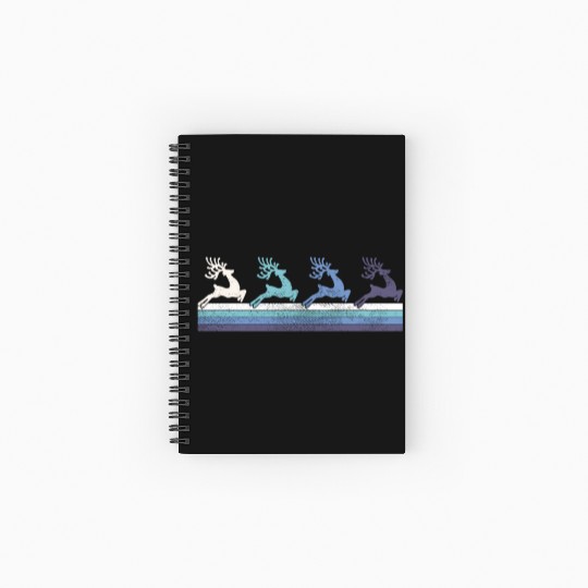 Gradient Reindeer Silhouette Spiral Notebooks   Ruled Line