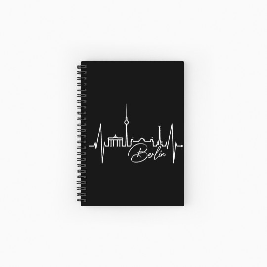 Berlin Skyline Heartbeat Germany Fan I Love Berlin Spiral Notebooks   Ruled Line