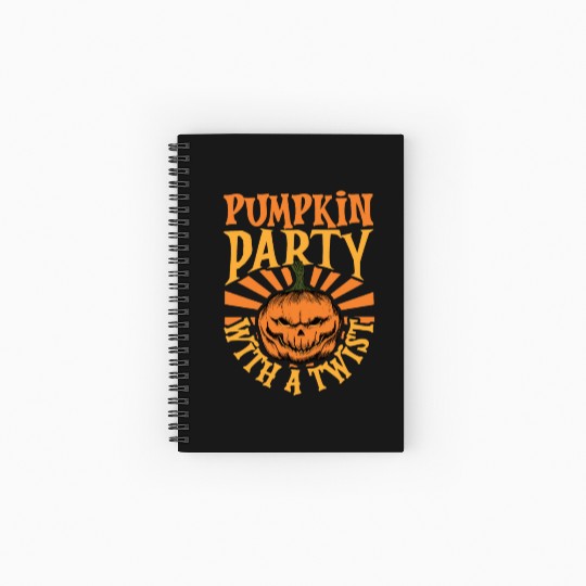 Scary Pumpkin Halloween Costume Autumn Fall Gift Spiral Notebooks   Ruled Line