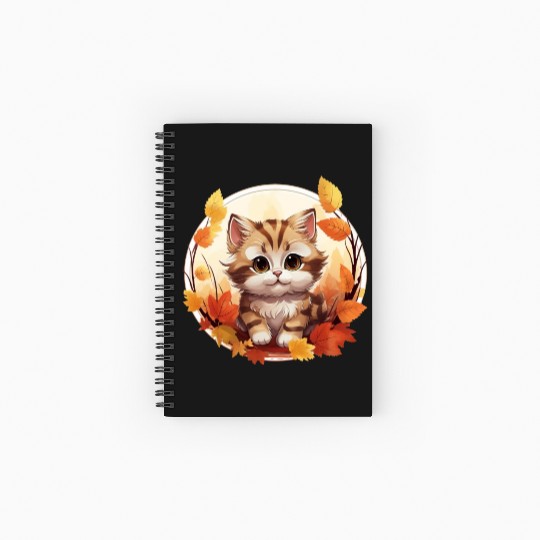 Autumn Cat in Sunset: Sweet Serenity Spiral Notebooks   Ruled Line