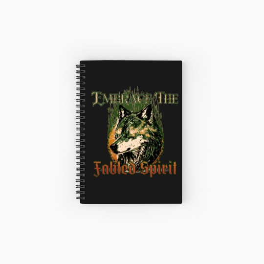 Embrace The Fabled Spirit Wolf Woodlands Spiral Notebooks   Ruled Line