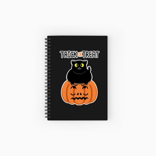 Trick or Treat Black lucky cat with sweetest eyes. Spiral Notebooks   Ruled Line
