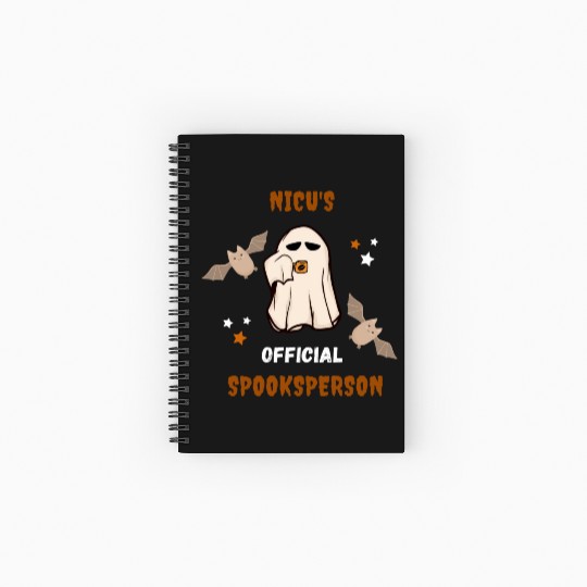 Cute NICU Halloween | NICU official spooksperson Spiral Notebooks   Ruled Line