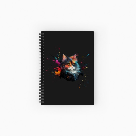 Persian Cat Realistic Animal Portrait Spiral Notebooks   Ruled Line