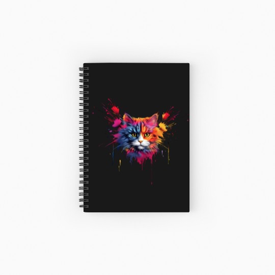 Color Explosion Persian Cat Spiral Notebooks   Ruled Line
