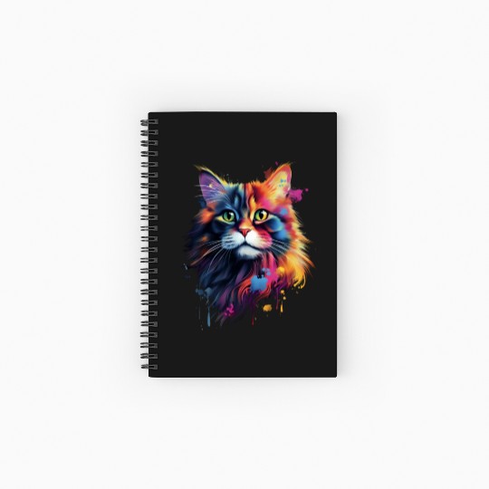 Color Explosion Persian Cat Art Spiral Notebooks   Ruled Line