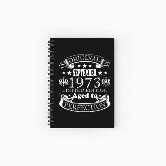 september 1973 Anniversary september 1973 septembe Spiral Notebooks   Ruled Line