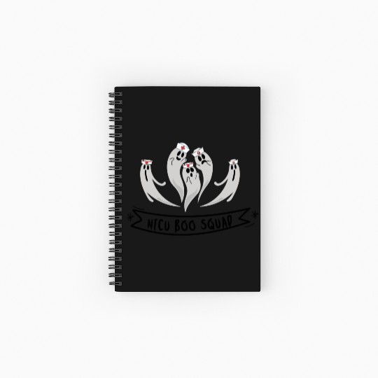 Cute NICU Halloween | NICU boo squad design Spiral Notebooks   Ruled Line