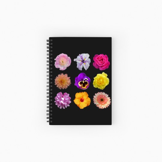 Colorful spring flowers pattern Spiral Notebooks   Ruled Line