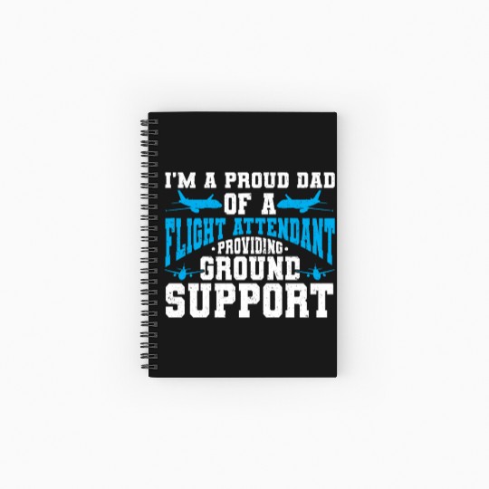 Flight Attendant Dad Airplane Flight Attendant Spiral Notebooks   Ruled Line