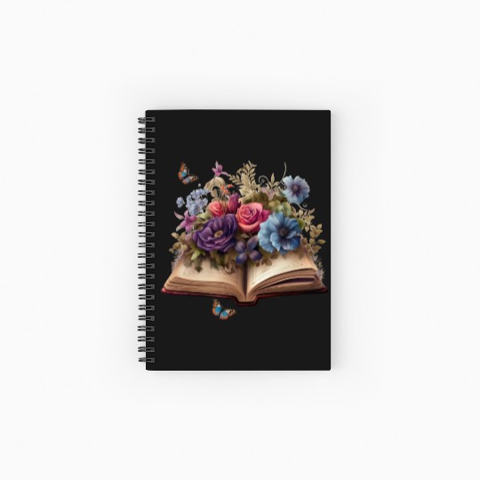 Enchanting Gothic Floral Tome Spiral Notebooks   Ruled Line
