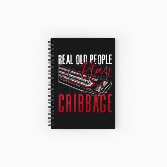 Cribbage Real Old People Play Cribbage Board Game Spiral Notebooks   Ruled Line