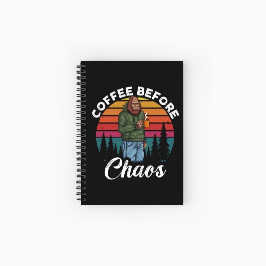 Coffee Before Chaos Retro Spiral Notebooks   Ruled Line