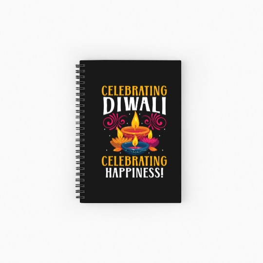 Happy Diwali Diwali Festival Indian Hindu Hinduism Spiral Notebooks   Ruled Line