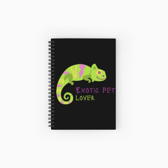 Green Chameleon Lizard Exotic Pet Lover Spiral Notebooks   Ruled Line
