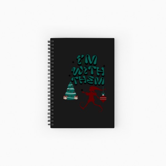 "Im with them" Christmas Elf design Spiral Notebooks   Ruled Line