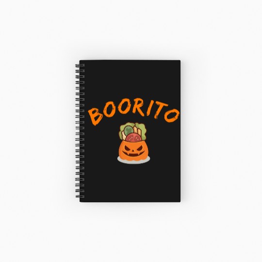 Halloween Burrito Pumpkin Mexican Trick Or Treat Spiral Notebooks   Ruled Line