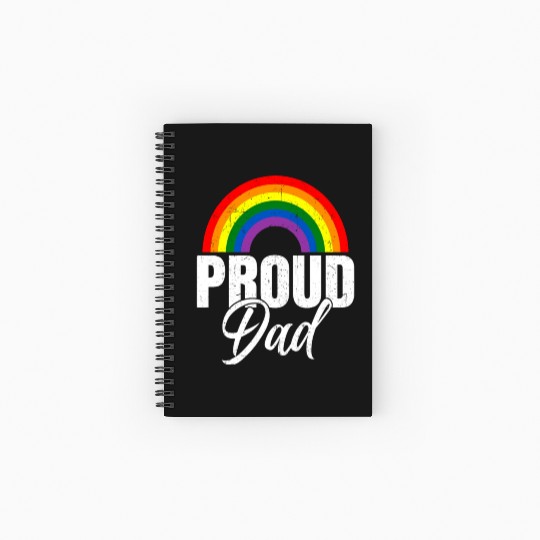 Proud Dad Ally LGBT Lesbian Gay Pride Month LGBTQ Spiral Notebooks   Ruled Line