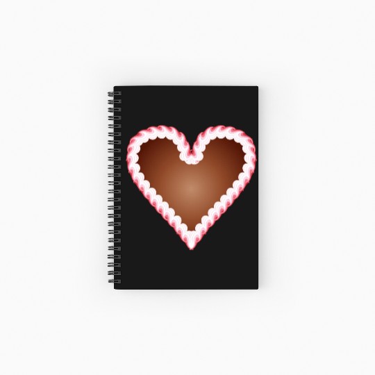Gingerbread heart folk festival with icing Spiral Notebooks   Ruled Line