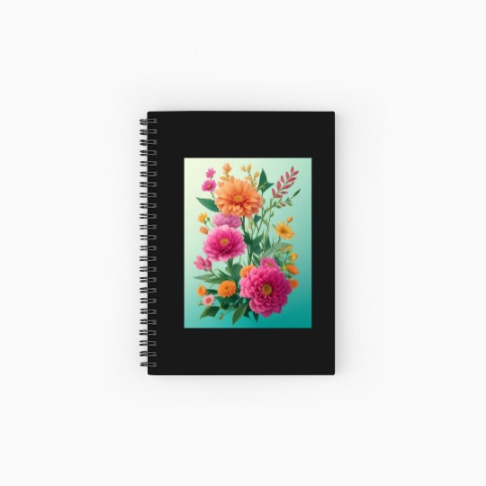 Rose and Ruby Spring Flowers Spiral Notebooks   Ruled Line