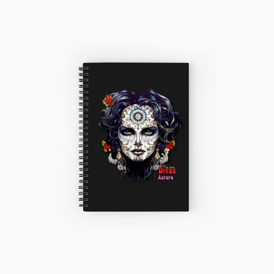 Day of the Dead Divas - Aurora Spiral Notebooks   Ruled Line