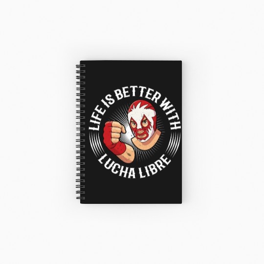 Mexican Wrestling Wrestler Lucha Libre Mask Mexico Spiral Notebooks   Ruled Line