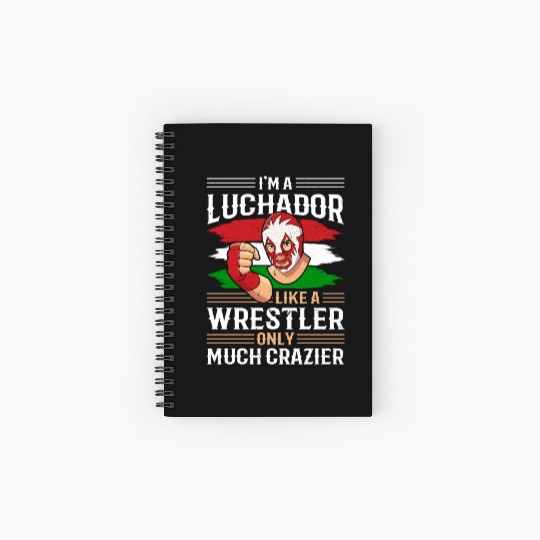 Mexican Wrestling Wrestler Lucha Libre Mask Mexico Spiral Notebooks   Ruled Line