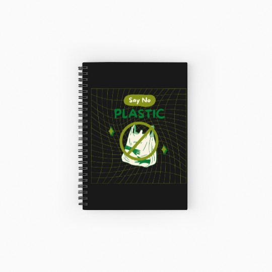 EARTH DAY SAY NO PLASTIC Spiral Notebooks   Ruled Line