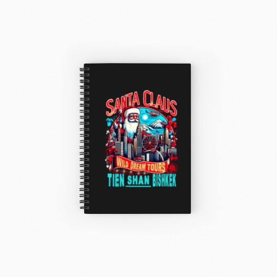 Santa Claus on an Adventure Travel World Tour Spiral Notebooks   Ruled Line