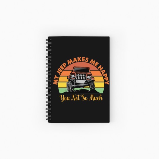 my jeep makes me happy Spiral Notebooks   Ruled Line