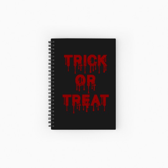 Trick or Treat Red Typography Spiral Notebooks   Ruled Line