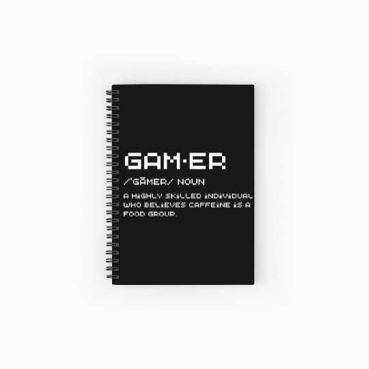 Funny Gamer Definition Spiral Notebooks   Ruled Line