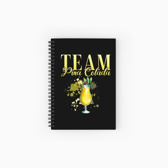Team Pina Colada Cocktail Bartender Spiral Notebooks   Ruled Line