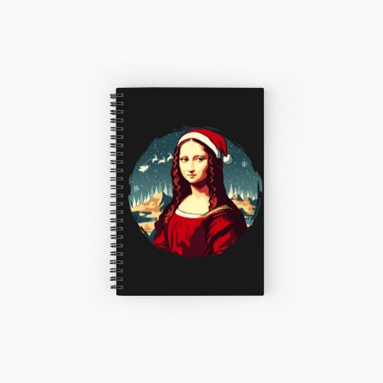 Mona Lisa Funny Christmas Art Spiral Notebooks   Ruled Line