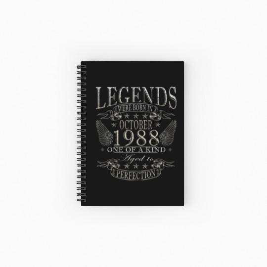 october 1988 Anniversary october 1988 october Spiral Notebooks   Ruled Line