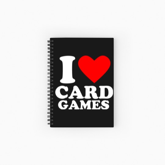 Geek Nerdy Gamer I Love Card Games Spiral Notebooks   Ruled Line
