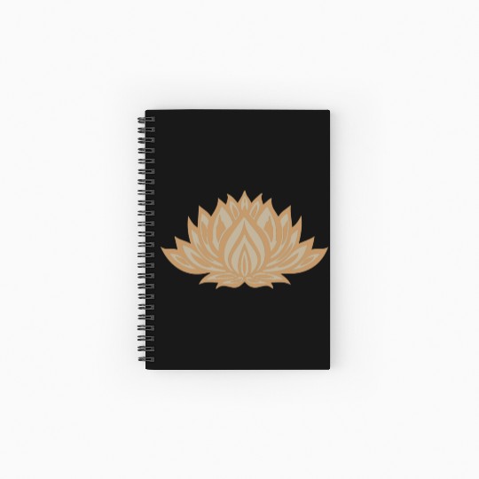 Gold Lotus Charm Spiral Notebooks   Ruled Line