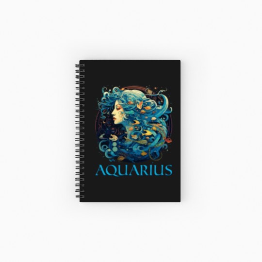 Embrace Your Aquarius Identity: Aquarius Zodiac Spiral Notebooks   Ruled Line