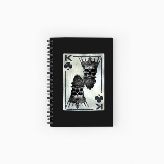 Gothic Card Game Clubs King Creepy Spiral Notebooks   Ruled Line